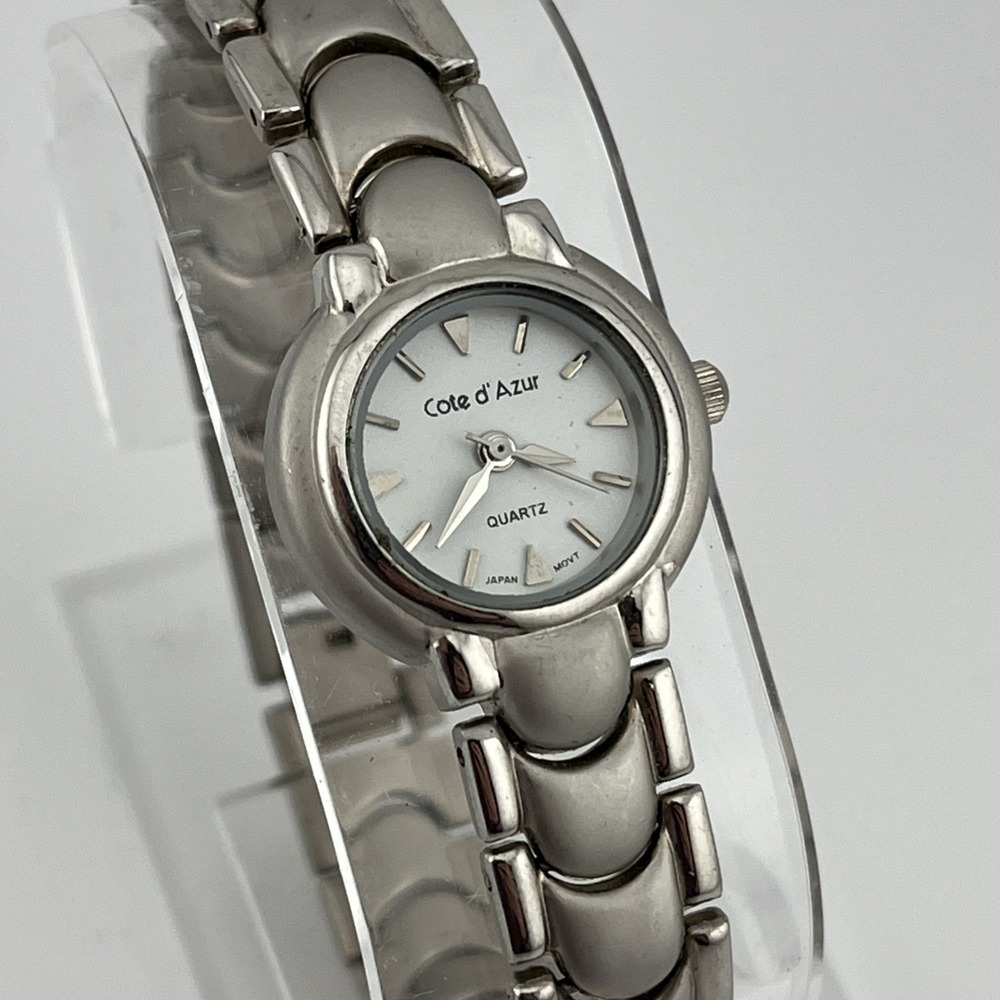 Cote d'Azur Watch Women 23mm Silver Case 8" Band- New Battery
